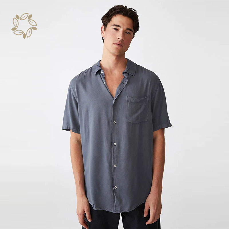 Sustainable modal shirts short sleeve shirts for men eco friendly camisas modal men summer shirts