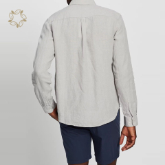 Organic linen shirts men long sleeve shirts for men eco friendly camisas sustainable men linen shirt
