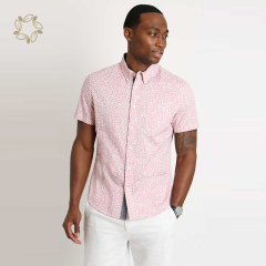 Linen shirts for men organic cotton men's flower shirt sustainable men wear hawaiian beach shirt short sleeve camisas