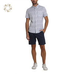 Organic cotton shirts for men print men's flower shirt sustainable Hawaiian shirt short sleeve camisas eco friendly