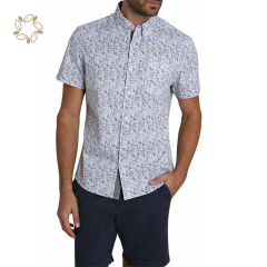 Organic cotton shirts for men print men's flower shirt sustainable Hawaiian shirt short sleeve camisas eco friendly