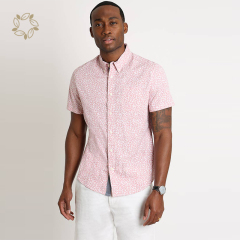 Linen shirts for men organic cotton men's flower shirt sustainable men wear hawaiian beach shirt short sleeve camisas