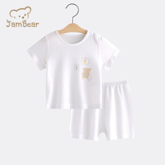 JamBear Organic summer underwear set Summer baby girl short sleeve shorts suit Organic cotton baby pajamas set