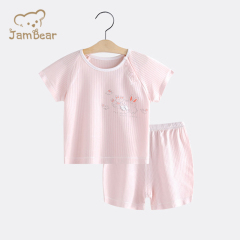 JamBear Organic summer underwear set Summer baby girl short sleeve shorts suit Organic cotton baby pajamas set