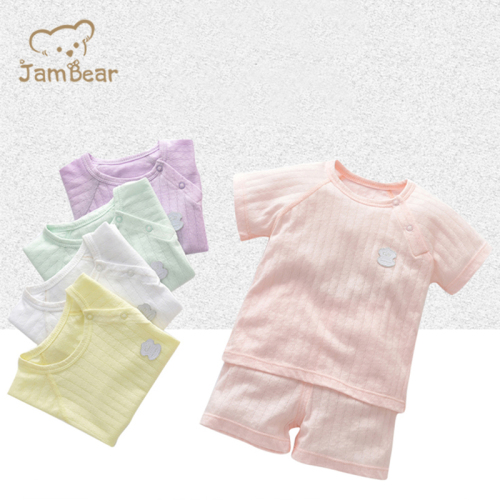 JamBear Organic Baby short sleeve shorts Summer clothes Baby Organic Cotton Pajamas Set Thin newborn underwear set