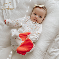 JamBear Organic Baby rompers Organic cotton Footless Romper Long Sleeve Organic Baby Clothes One Piece Zipper Jumpsuit