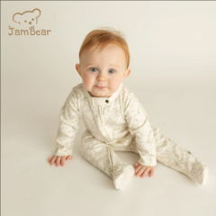 JamBear Organic Baby rompers Organic cotton Footless Romper Long Sleeve Organic Baby Clothes One Piece Zipper Jumpsuit