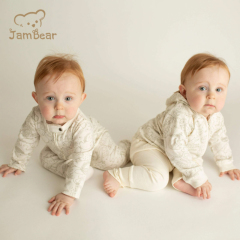 JamBear Organic Baby rompers Organic cotton Footless Romper Long Sleeve Organic Baby Clothes One Piece Zipper Jumpsuit