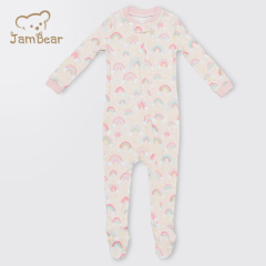 Jambear Baby girls Rompers toddler boy clothes rompers Organic cotton toddler jumpsuit zipper footie oneise