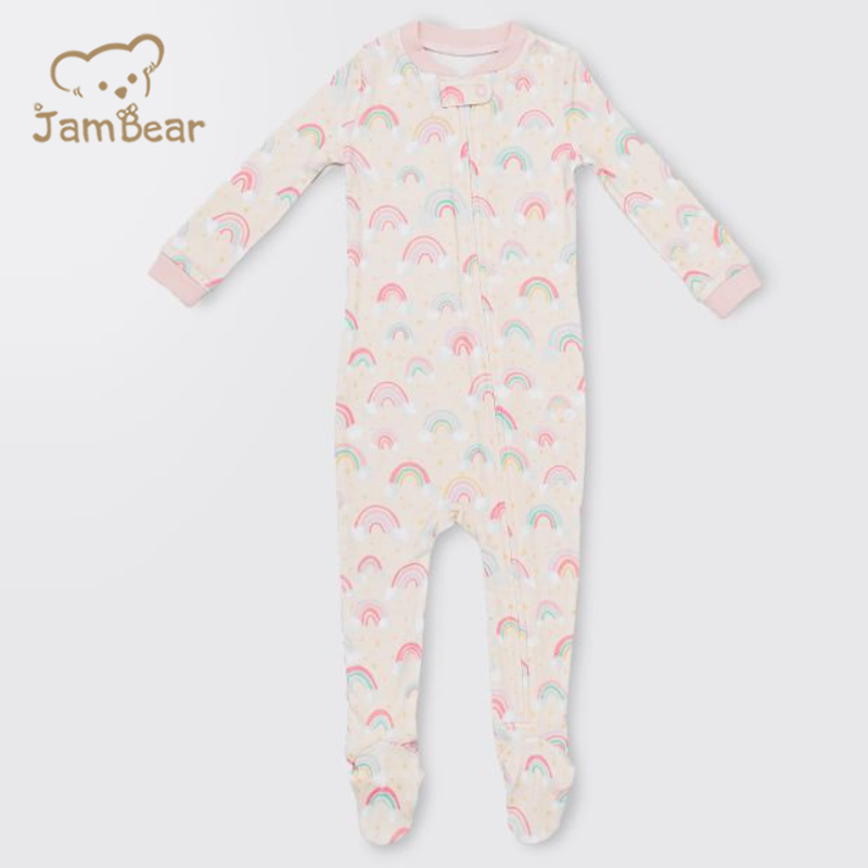 Jambear Baby girls Rompers toddler boy clothes rompers Organic cotton toddler jumpsuit zipper footie oneise