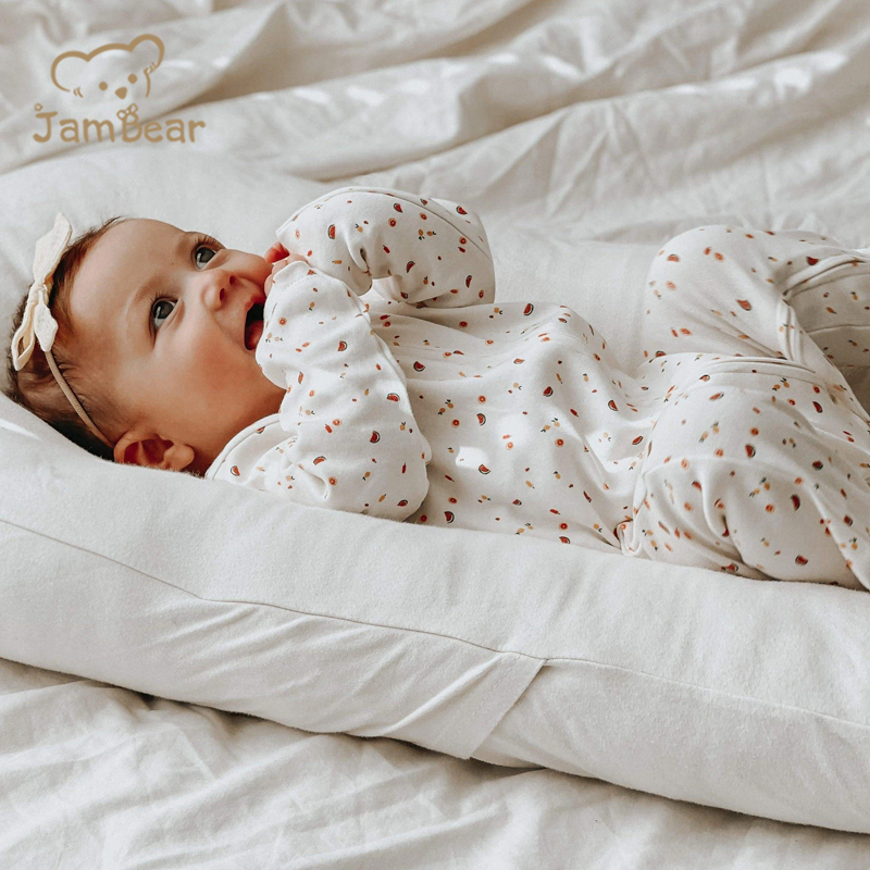 JamBear Organic Baby rompers Organic cotton Footless Romper Long Sleeve Organic Baby Clothes One Piece Zipper Jumpsuit