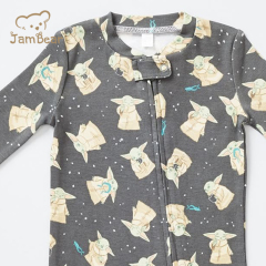 JamBear organic cotton zipper baby footie toddler onsie sleepsuit baby onesie toddler romper jumpsuit football baby romper