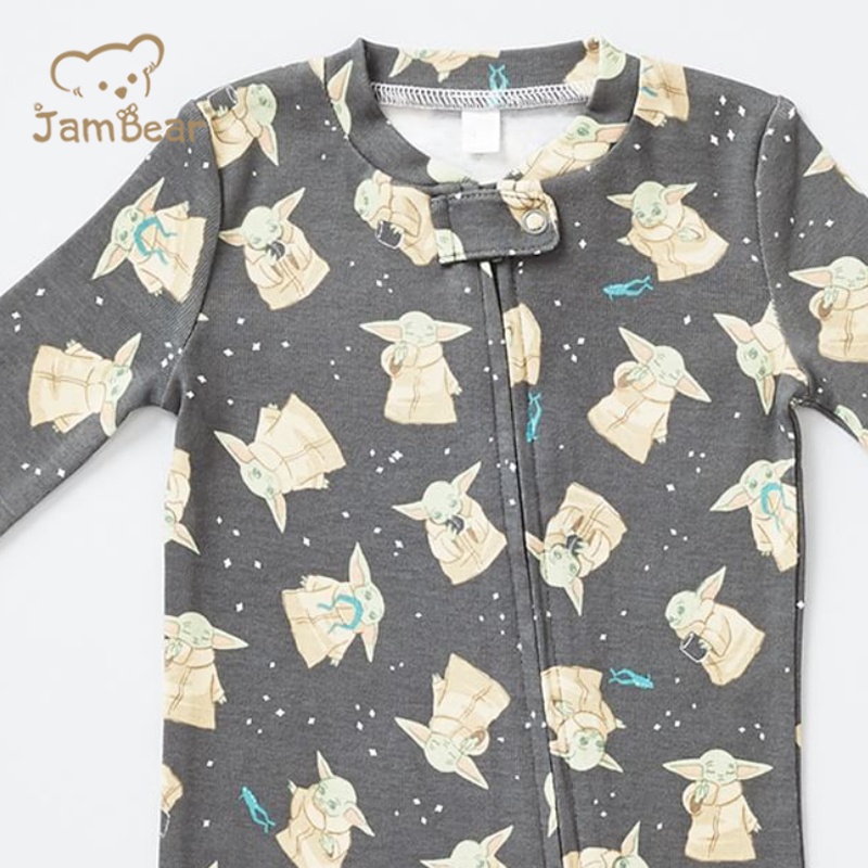 JamBear organic cotton zipper baby footie toddler onsie sleepsuit baby onesie toddler romper jumpsuit football baby romper