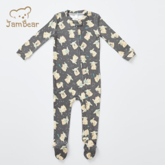 JamBear organic cotton zipper baby footie toddler onsie sleepsuit baby onesie toddler romper jumpsuit football baby romper