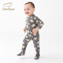 JamBear organic cotton zipper baby footie toddler onsie sleepsuit baby onesie toddler romper jumpsuit football baby romper