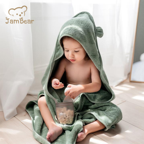 Organic Cotton Hooded Towel for Babies and Toddlers Sustainable Bath Towel Eco Friendly Baby Hooded Towel
