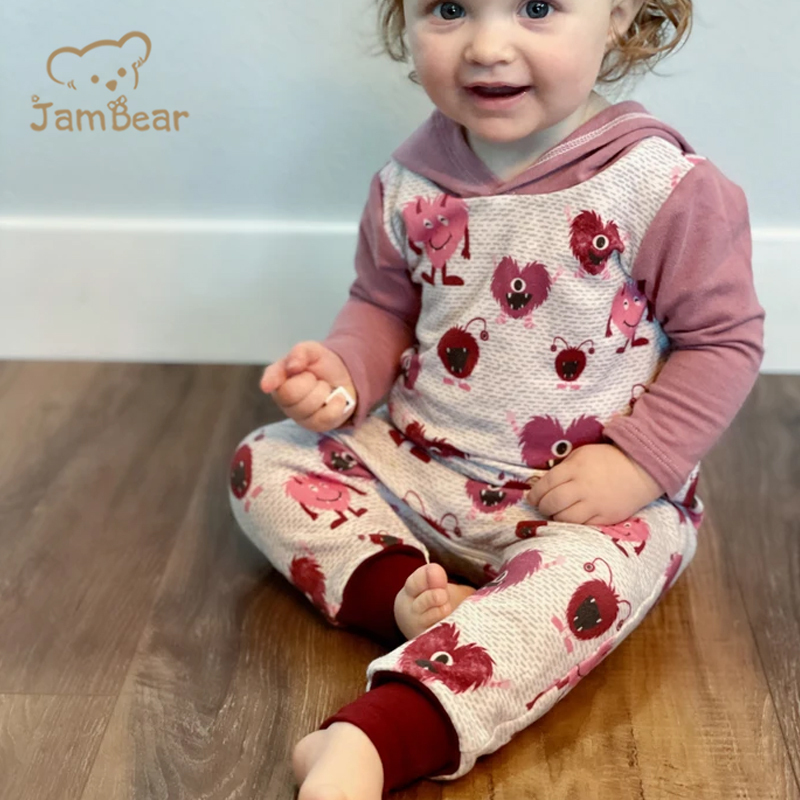 Jambear Organic Baby Sleeper cotton toddler zip infants onesie Zipper Long Sleeve baby hooded romper girl jumpsuit baby clothes