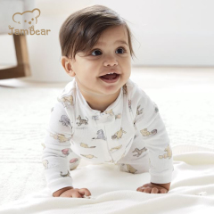 Jambear Baby girls Rompers Organic cotton toddler jumpsuit rib zipper footie oneise Zipper Sleeper baby fleece onesie sleepsuits
