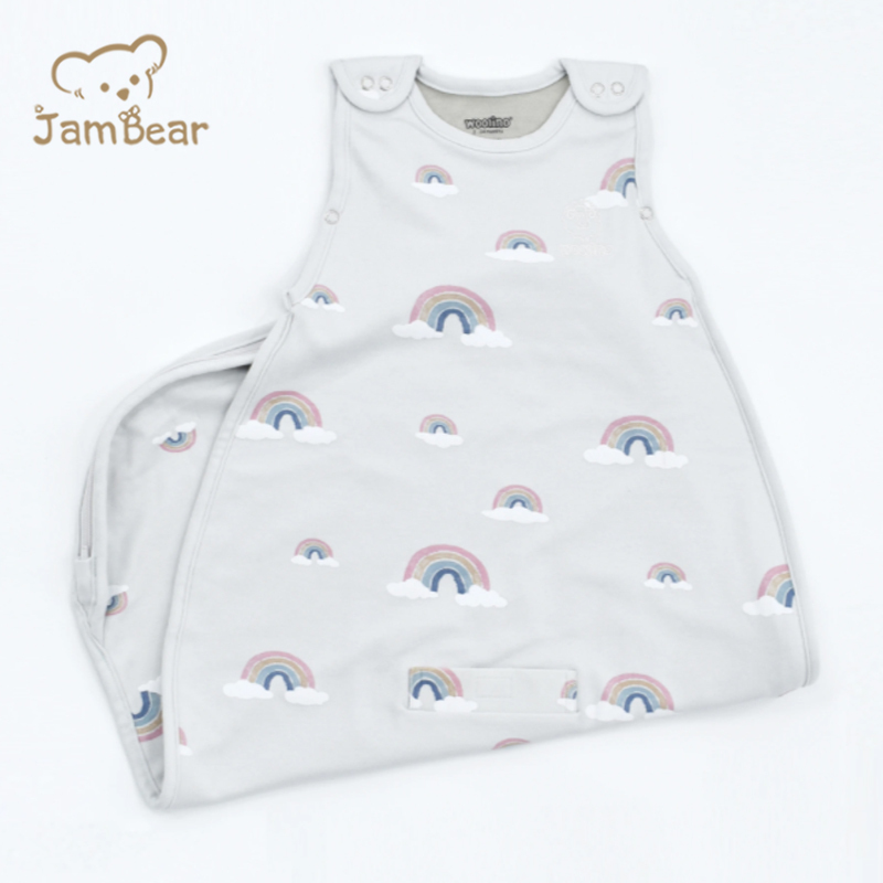 Jambear Organic cotton newborn sleep bag baby vest sleeping bag with arms baby sleeveless baby sleeping sack