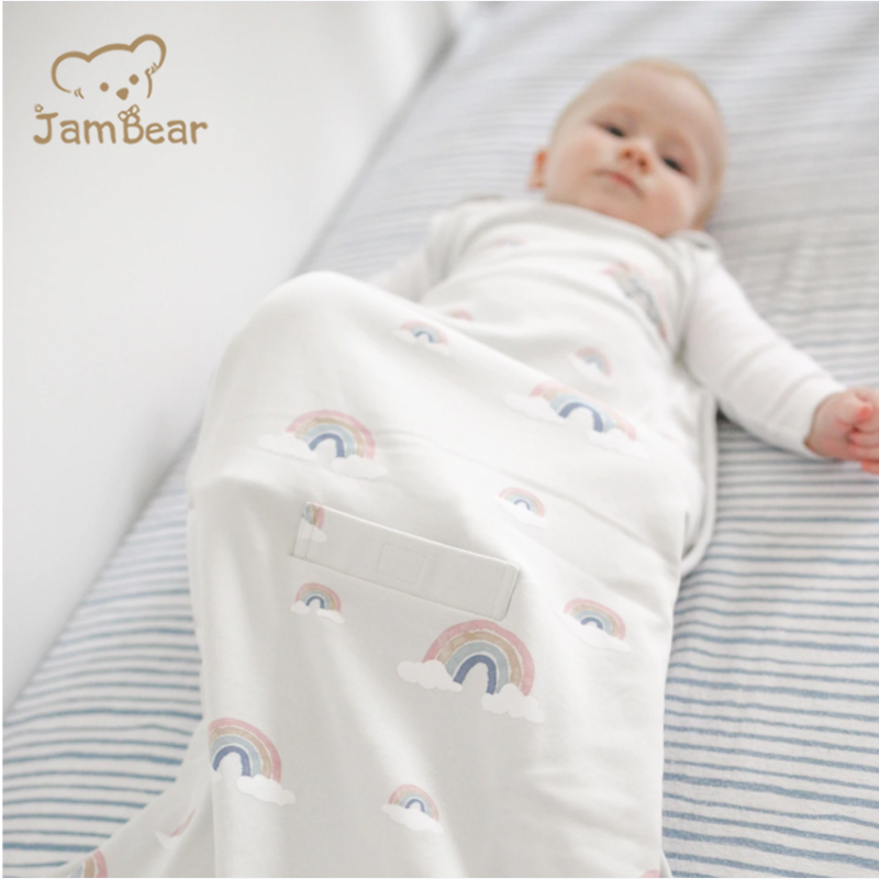 Jambear Organic cotton newborn sleep bag baby vest sleeping bag with arms baby sleeveless baby sleeping sack