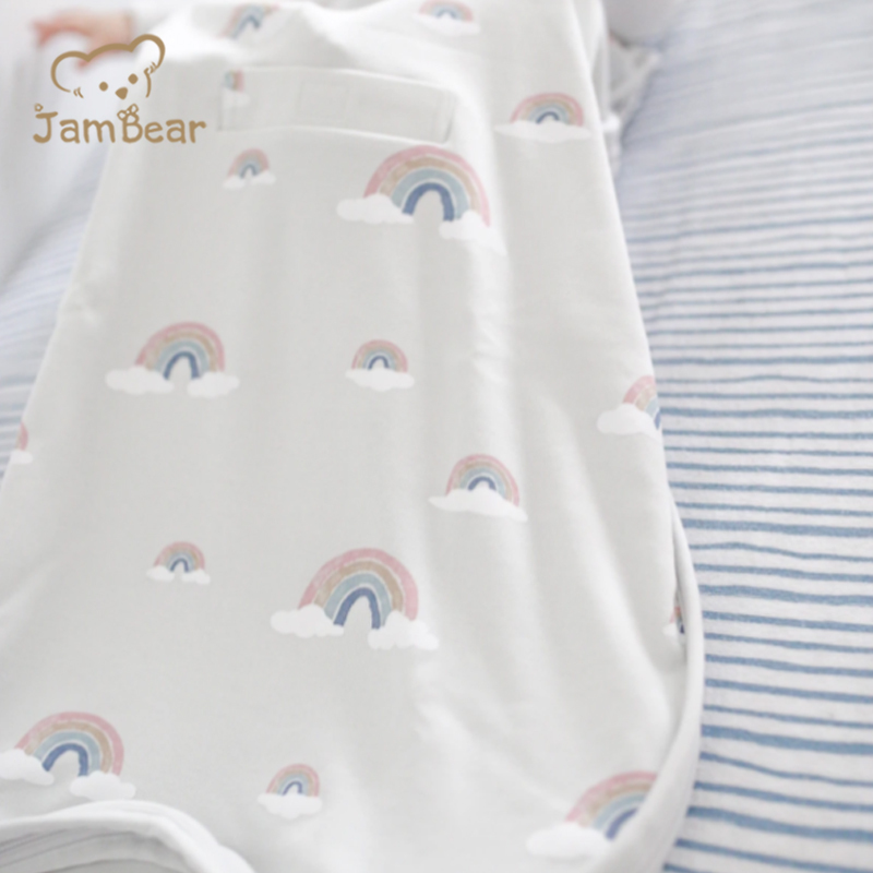 Jambear Organic cotton newborn sleep bag baby vest sleeping bag with arms baby sleeveless baby sleeping sack