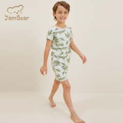 100% Organic cotton pajamas for children shorts sleeve kids pyjama set sustainable children pajama suit summer eco friendly