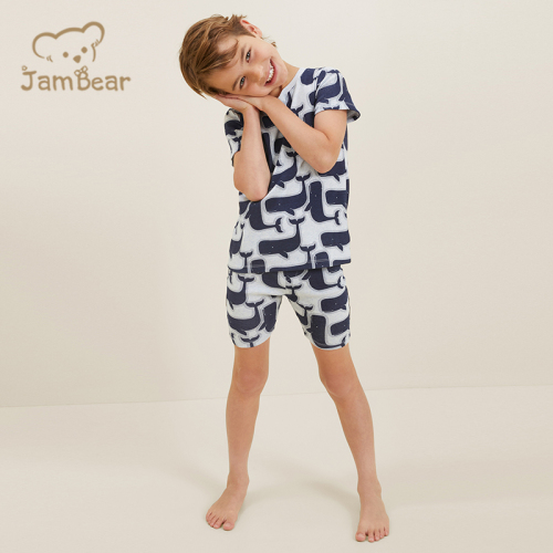 100% Organic cotton pajamas for children shorts sleeve kids pyjama set sustainable children pajama suit summer eco friendly