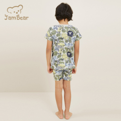 100% Organic cotton pajamas for children shorts sleeve kids pyjama set sustainable children pajama suit summer eco friendly
