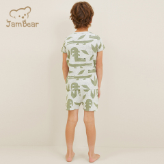 100% Organic cotton pajamas for children shorts sleeve kids pyjama set sustainable children pajama suit summer eco friendly