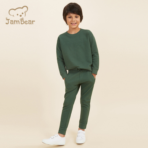 Sustainable children sweatshirt and jogger pant 100% organic cotton terry kids sweat and pant eco friendly kids jogger set