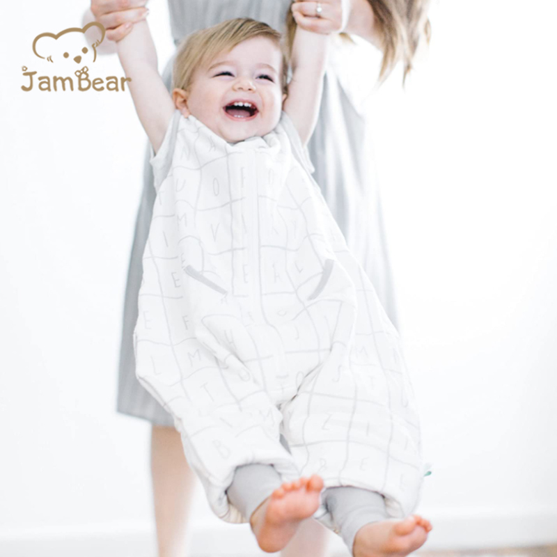 Jambear Organic cotton newborn sleep bag Baby sleep Bag With Feet baby sleeping bag with slit legging