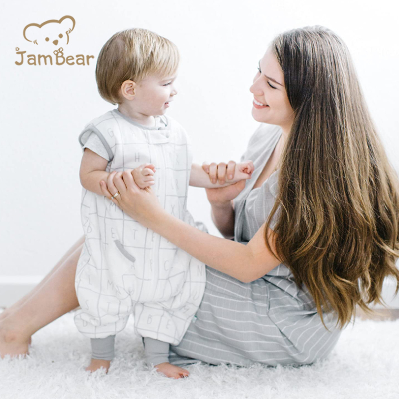 Jambear Organic cotton newborn sleep bag Baby sleep Bag With Feet baby sleeping bag with slit legging