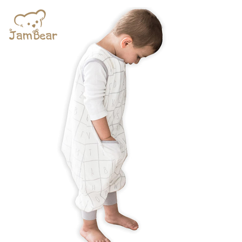 Jambear Organic cotton newborn sleep bag Baby sleep Bag With Feet baby sleeping bag with slit legging