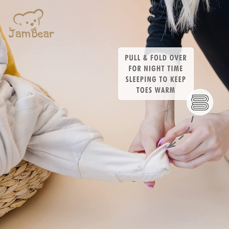 Jambear Organic cotton newborn sleep bag baby sleeping bag with slit legging organic cotton toddler sleeping bag with feet