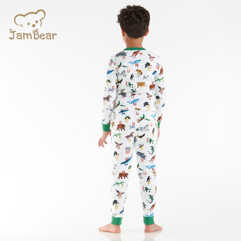 JamBear organic cotton pajama children Loungewear Eco-friendly baby sleepwear toddler pyjamas sleepwear for kids boys