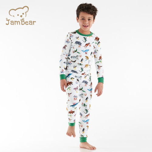 JamBear organic cotton pajama children Loungewear Eco-friendly baby sleepwear toddler pyjamas sleepwear for kids boys