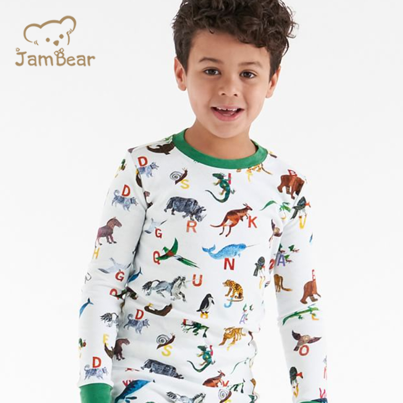 JamBear organic cotton pajama children Loungewear Eco-friendly baby sleepwear toddler pyjamas sleepwear for kids boys