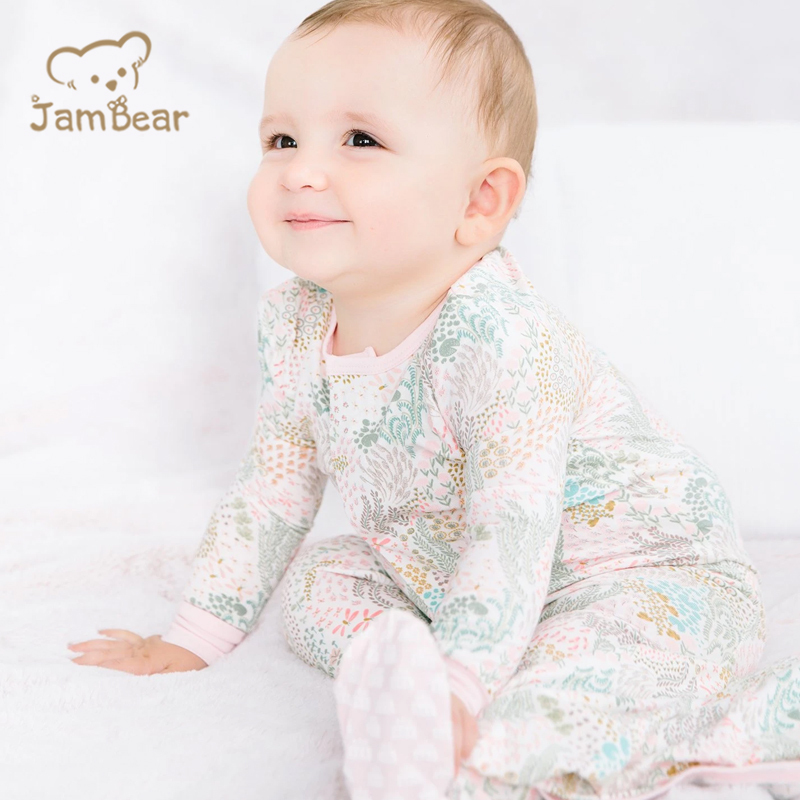 JamBear organic baby clothes magnetic toddle footie Modal Footie Romper Modal Magnetic Footie magnet baby onesie