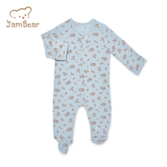JamBear Modal Magnetic Footie magnet baby onesie organic baby clothes magnetic toddle footie magnetic custom Modal Button Romper