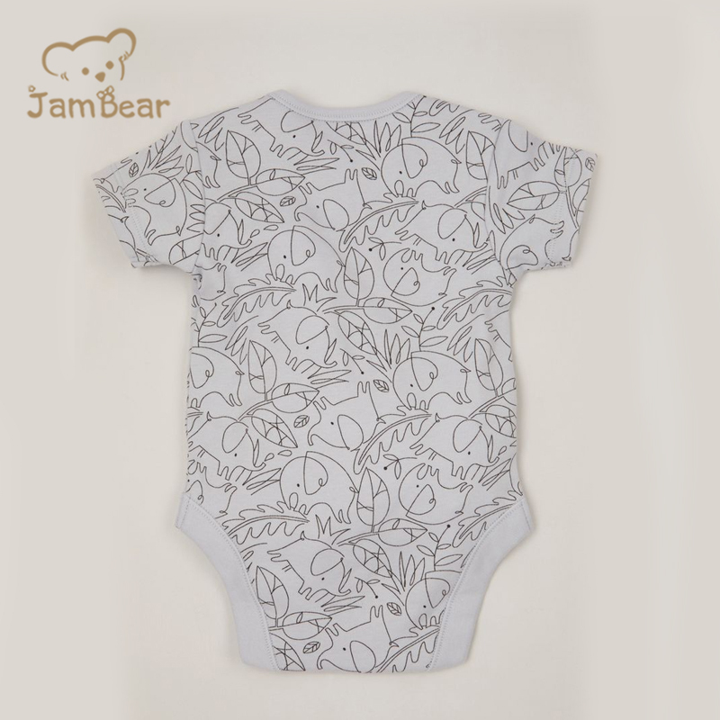 JamBear Organic Cotton Baby Onesie summer baby suit short Sleeve Organic Baby Clothes Toddler cotton Button Bodysuit