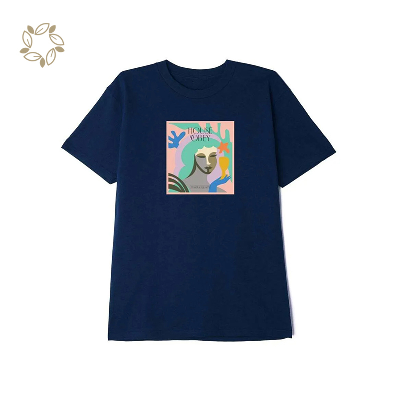 Sustainable printed t-shirts for men 100% organic cotton t shirt for men eco friendly men t shirt short sleeve