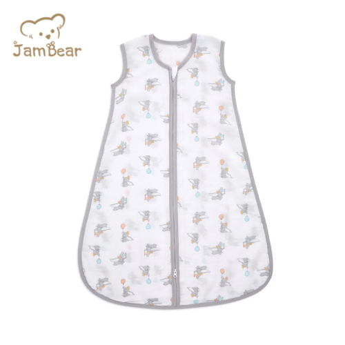 Jambear Baby Muslin Sleeping Bag muslin sleep sack two way Zipper Organic cotton baby sleep sack
