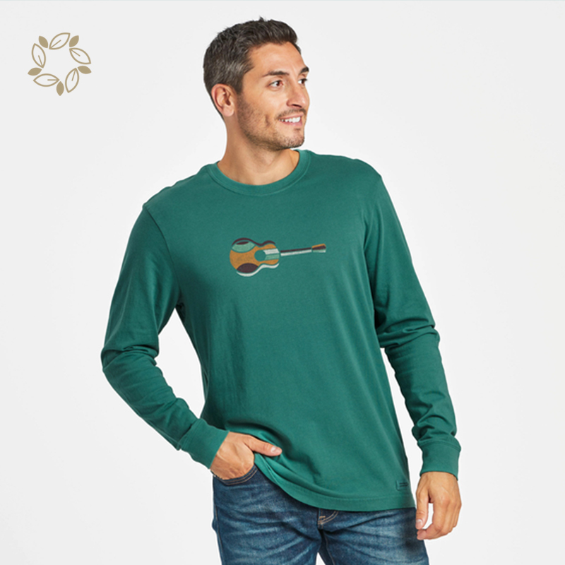 Printed t-shirts for men organic cotton custom t shirt printing sustainable t-shirt men eco friendly men tees long sleeve