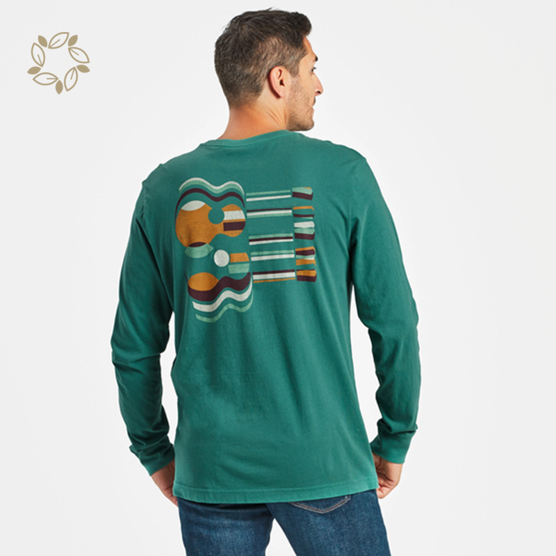 Printed t-shirts for men organic cotton custom t shirt printing sustainable t-shirt men eco friendly men tees long sleeve