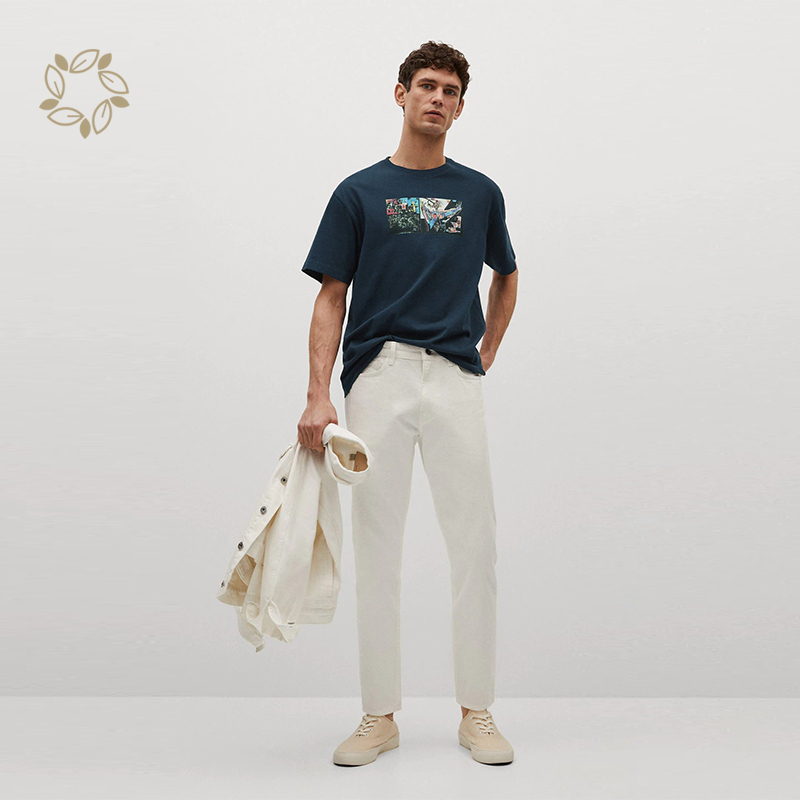 Sustainable t shirts custom printing organic cotton men's t-shirts eco friendly men tees short sleeve t shirt