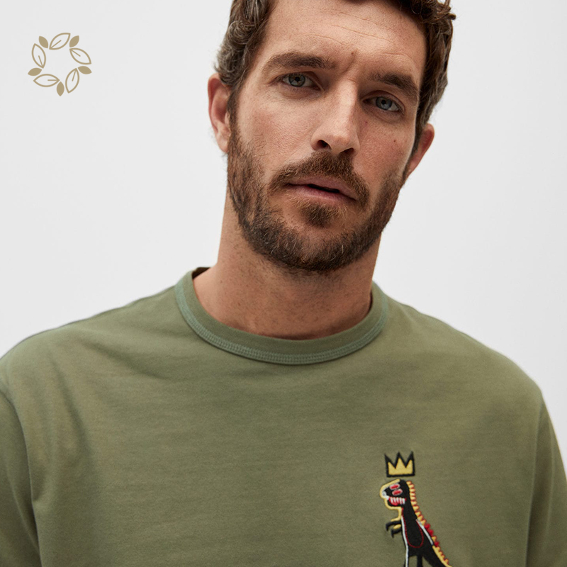 Print mens organic cotton t-shirt eco friendly printed t-shirt for men short sleeve sustainable men's t-shirts print