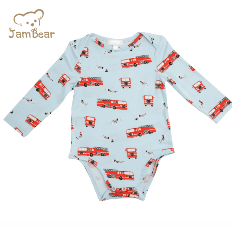 Jambear long sleeve button bodysuit Bamboo viscose toddler bodysuits Eco-friendly baby onesie organic baby clothes