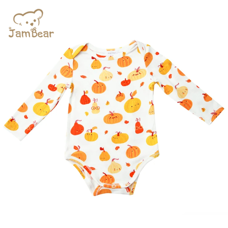 Jambear long sleeve button bodysuit Bamboo viscose toddler bodysuits Eco-friendly baby onesie organic baby clothes