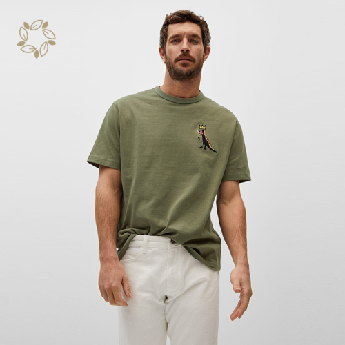 Print mens organic cotton t-shirt eco friendly printed t-shirt for men short sleeve sustainable men's t-shirts print