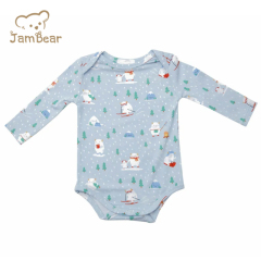 Jambear long sleeve button bodysuit Bamboo viscose toddler bodysuits Eco-friendly baby onesie organic baby clothes